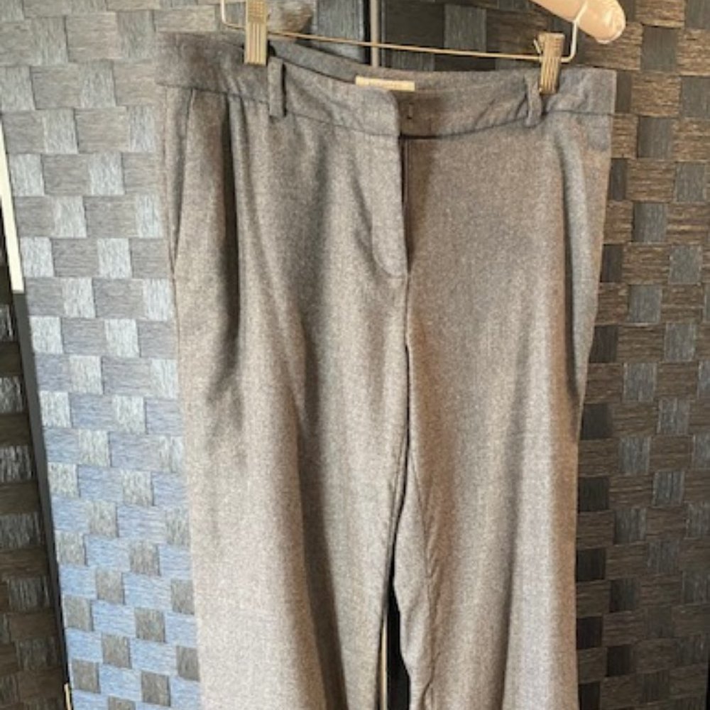 Burberry Grey Lined Wool Pants